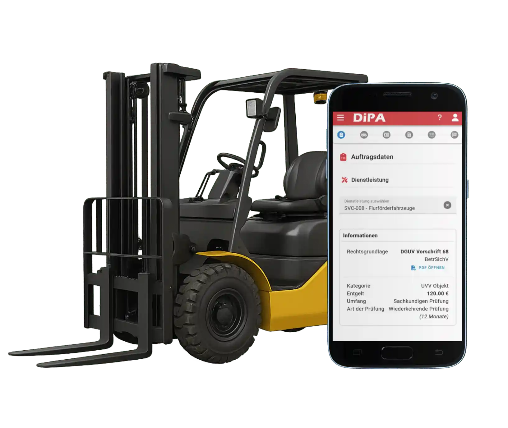 Gabelstapler mit DiPA prüfen